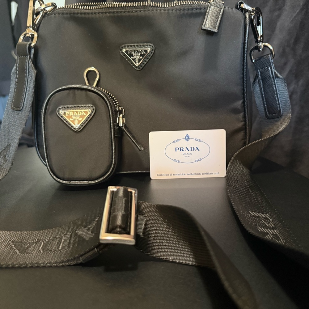 Prada Black Nylon Men's Belt Bag Set